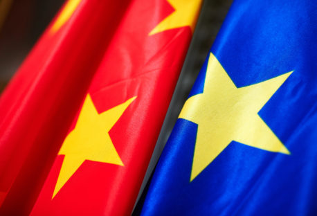 Flags of China and the European Union